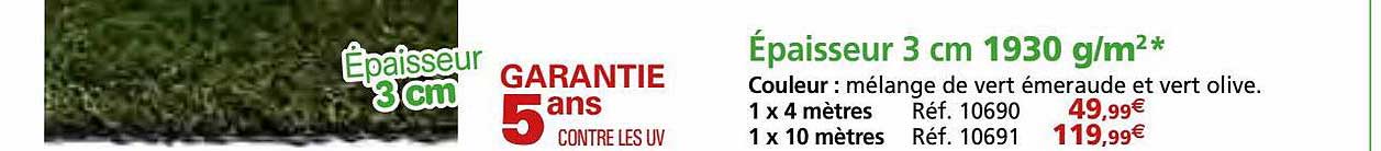 épaisseur 3 Cm 1930 G-m²