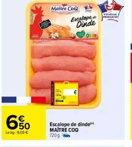 escalope de dinde maître coq