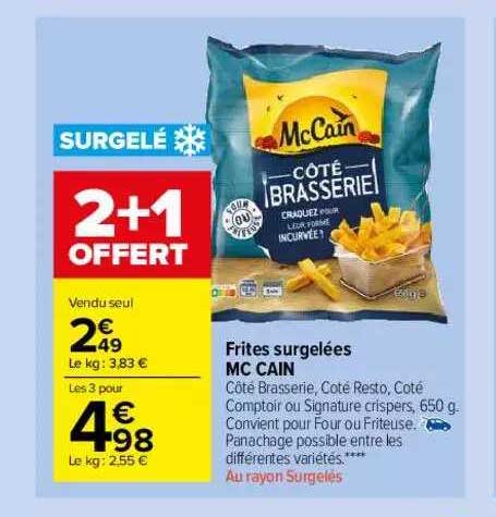 frites surgelées mc cain