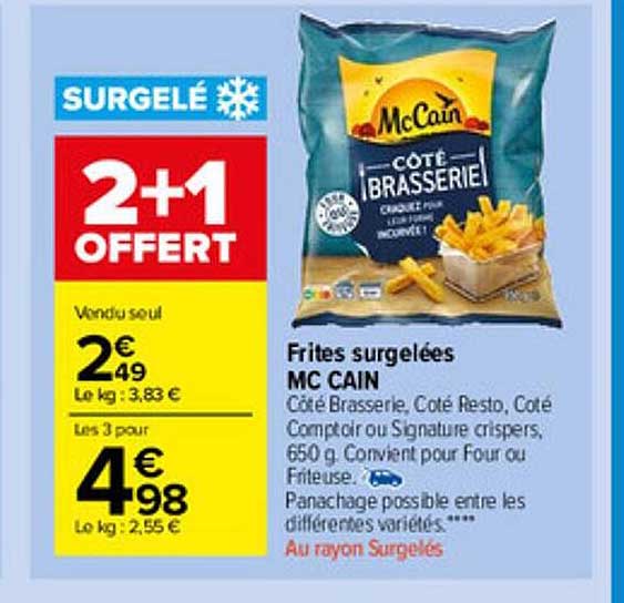 frites surgelées mc cain