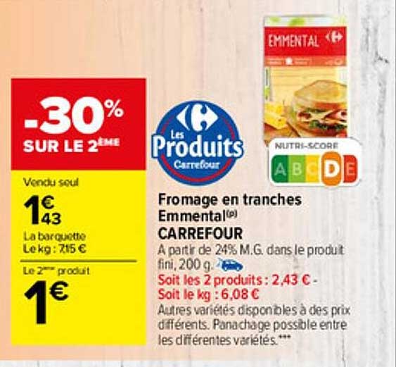 Fromage En Tranches Emmental Carrefour