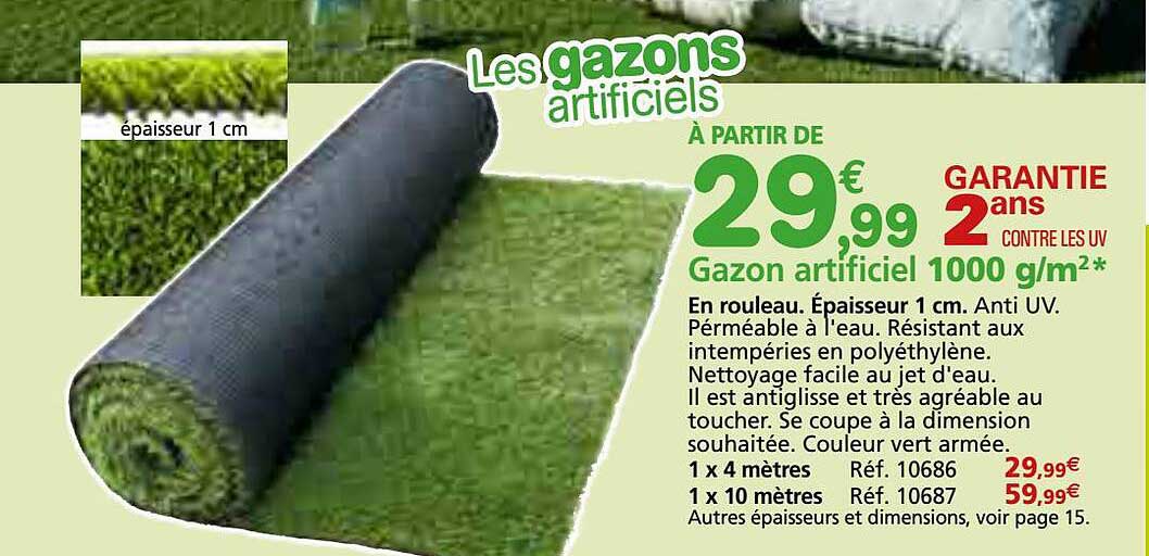 gazon artificiel 1000 g-m²