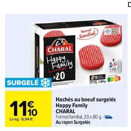 Hachés Au Boeuf Surgelés Happy Family Charal