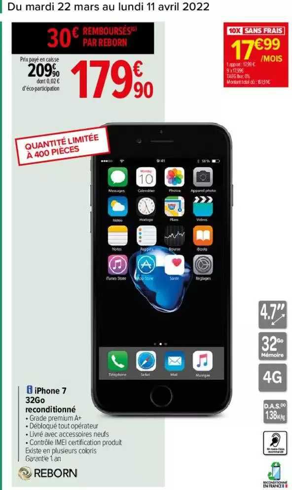 iPhone 7 32go reconditionnée reborn