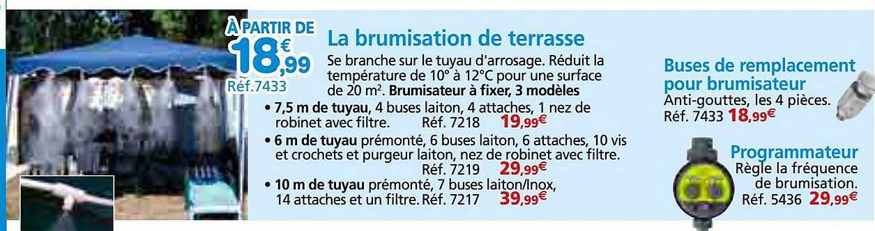 la brumisation de terrasse, buses de remplacement pour brumisateur, programmateur