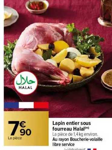lapin entier sous fourreau halal