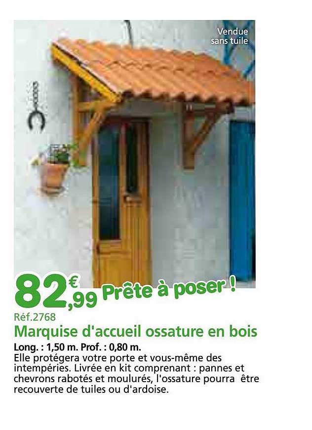 marquise d'accueil ossature en bois