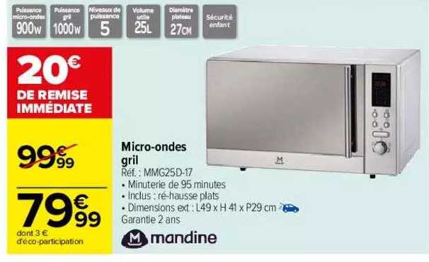 micro-ondes gril mandine