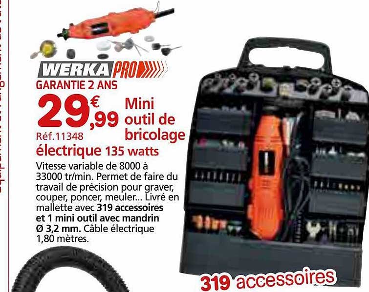 mini outil de bricolage électrique 135 watts werka pro
