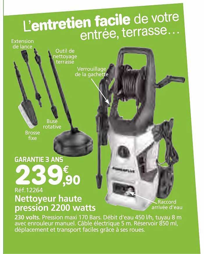 nettoyeur haute pression 2200 watts