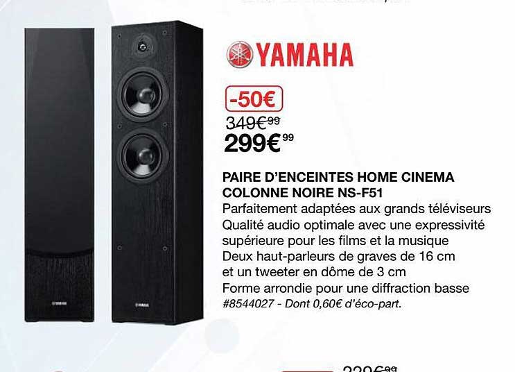 paire d'enceintes home cinema colonne noire ns-f51 yamaha