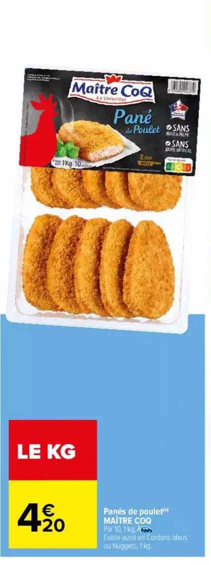 panés de poulet maître coq