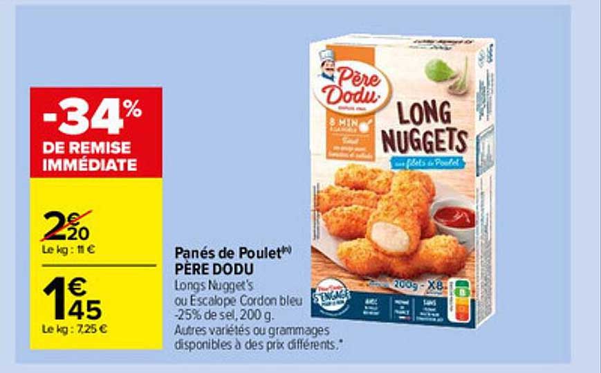 panés de poulet père dodu