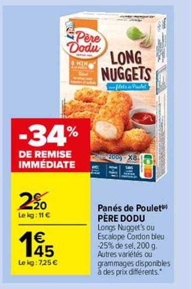 panés de poulet père dodu