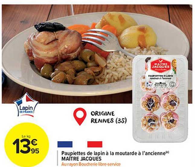 paupiettes de lapin à la moutarde à l'ancienne maître jacques