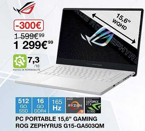 pc portable 15,6" gaming rog zephyrus g15-ga503qm