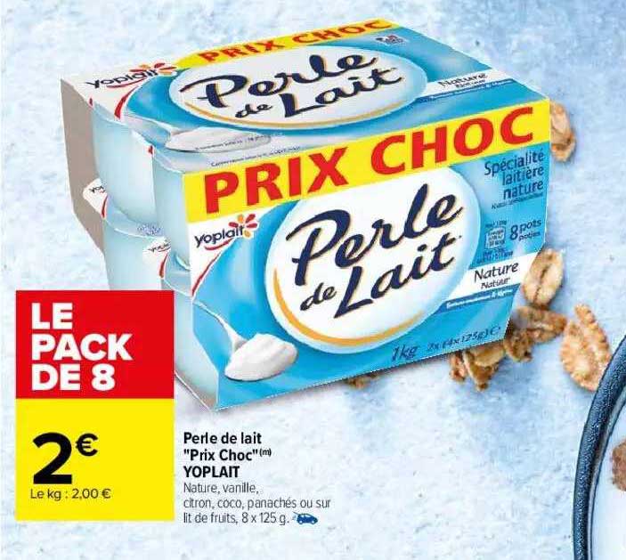 perle de lait "prix choc" yoplait