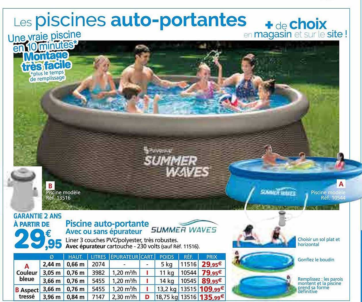 piscine auto-portante avec ou sans épurateur summer waves