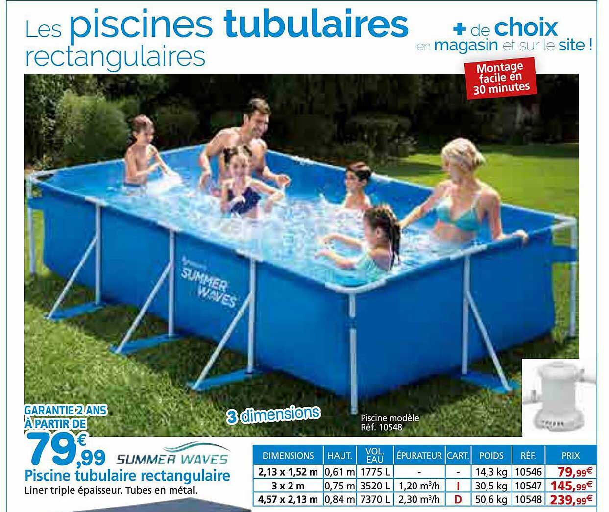 piscine tubulaire rectangulaire summer waves