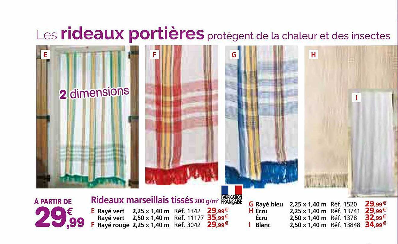 rideaux marseillais tissés