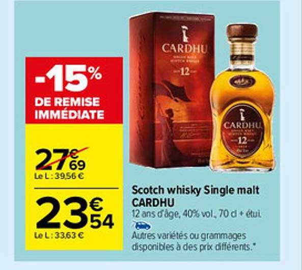 scotch whisky single malt cardhu