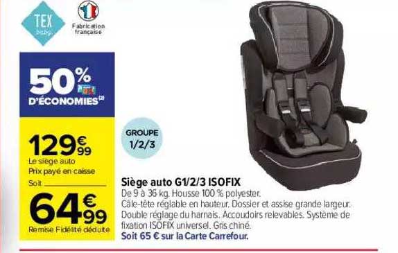 Siège Auto G1-2-3 Isofix Tex Baby