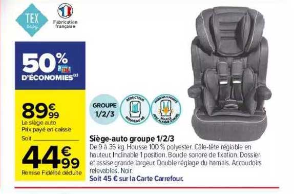 siège-auto groupe 1-2-3 tex baby