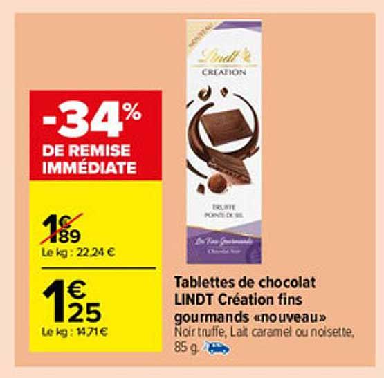Tablettes De Chocolat Lindt Création Fins Gourmands "nouveau"