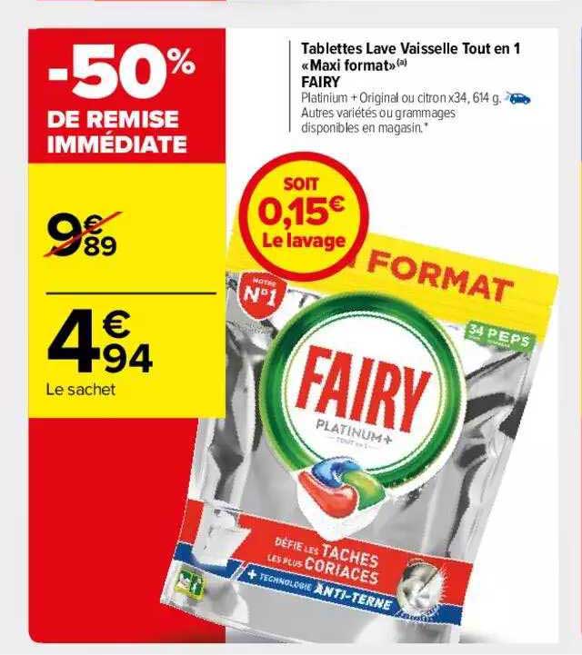 Tablettes Lave Vaisselle Tout En 1 «maxi Format» Fairy