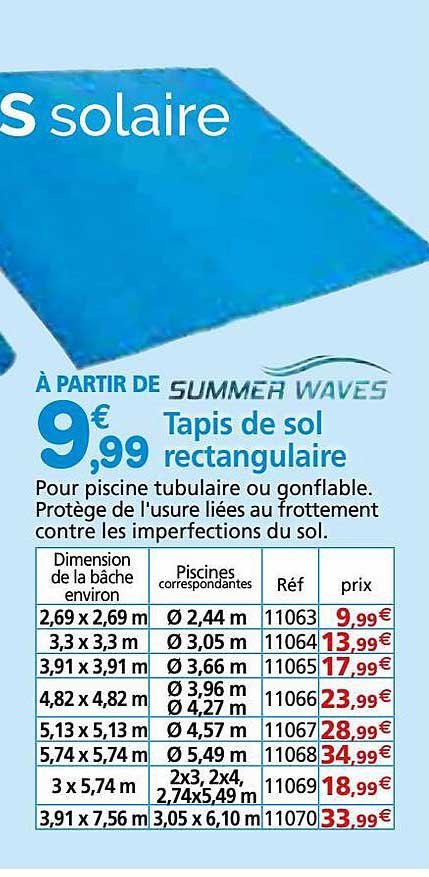 tapis de sol rectangulaire summer waves