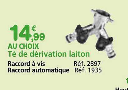 té de dérivation laiton