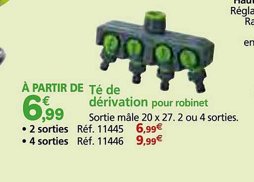 té de dérivation pour robinet