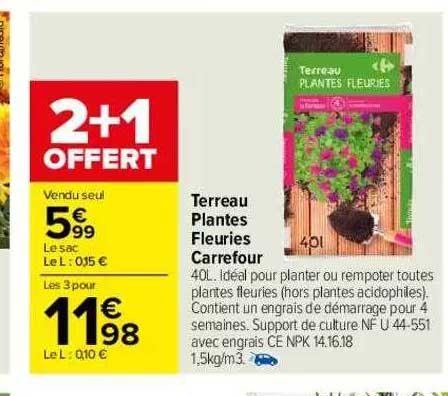 Terreau Plantes Fleuries Carrefour