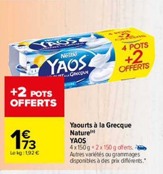 Yaourt à La Grecque Nature Yaos