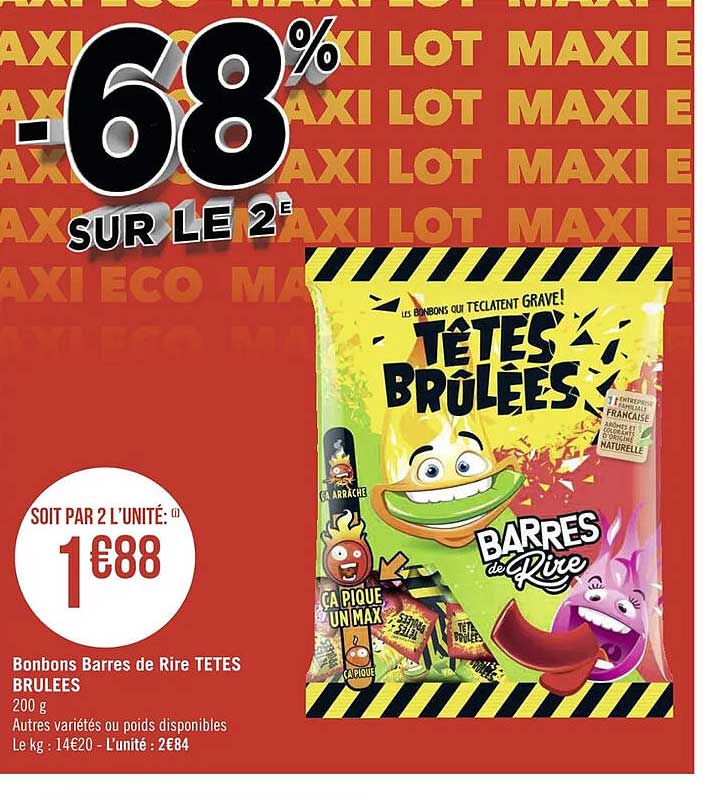 bonbons barres de rire têtes brûlées