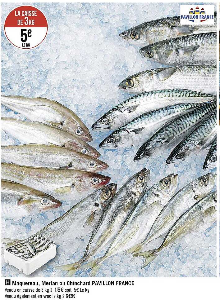 maquereau, merlan ou chinchard pavillon france