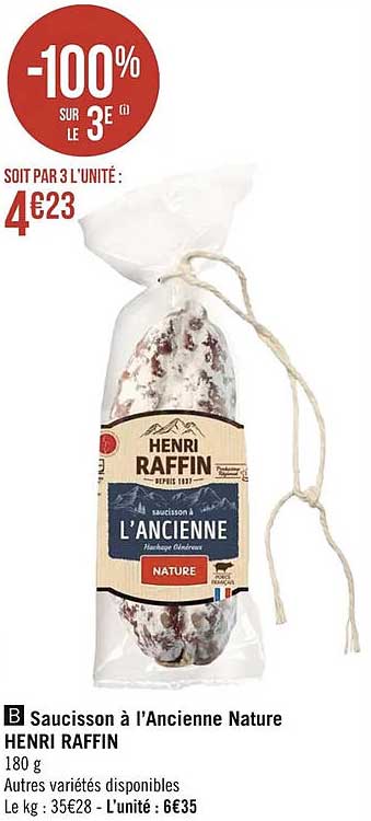 saucisson à l'ancienne nature henri raffin