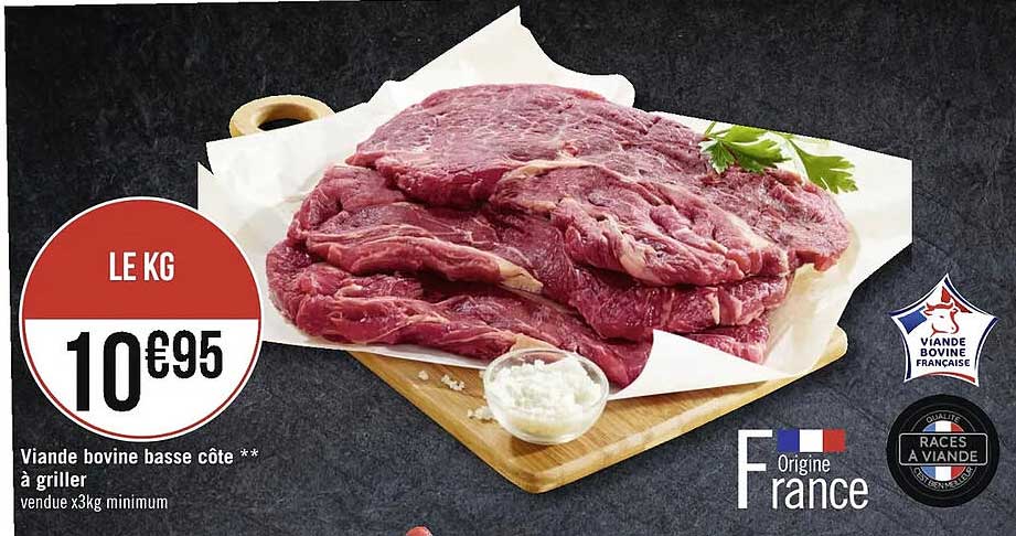 viande bovine basse côte**à griller
