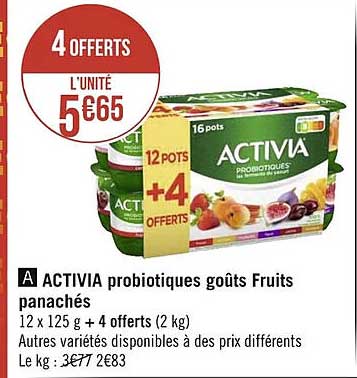 Activia Probiotiques Goûts Fruits Panachés