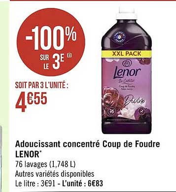 adoucissant concentré coup de foudre lenor