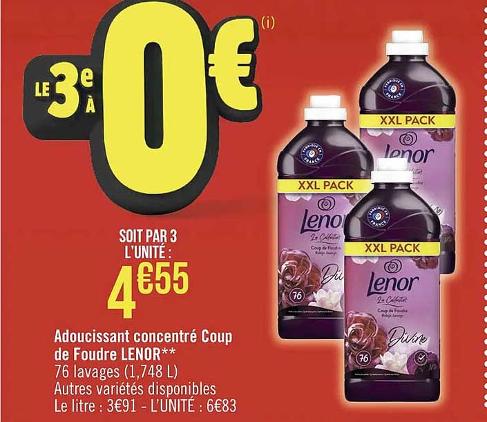 adoucissant concentré coup de foudre lenor