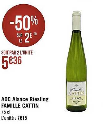 Aoc Alsace Riesling Famille Cattin
