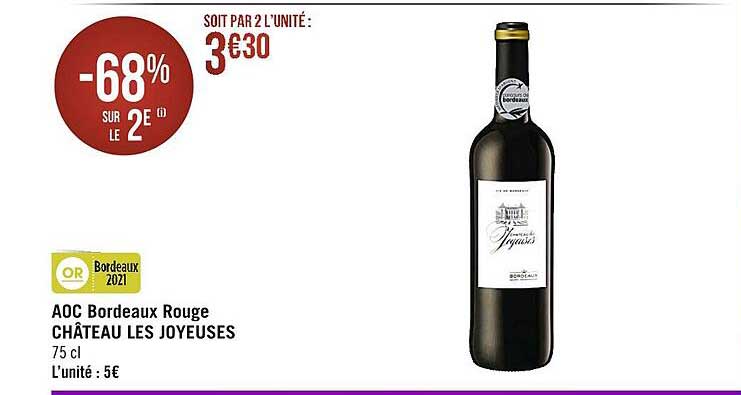 aoc bordeaux rouge château les joyeuses