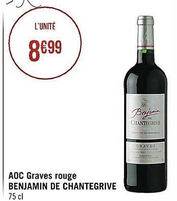 aoc graves rouge benjamin de chantegrive