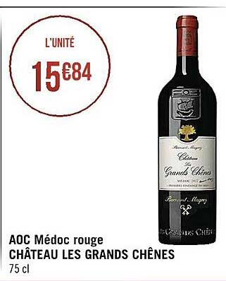 aoc médoc rouge château les grands chênes