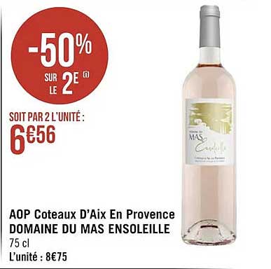 aop côteaux d'aix en provence domaine du mas ensoleillé