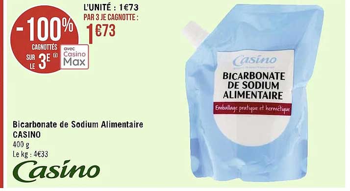 bicarbonate de sodium alimentaire casino