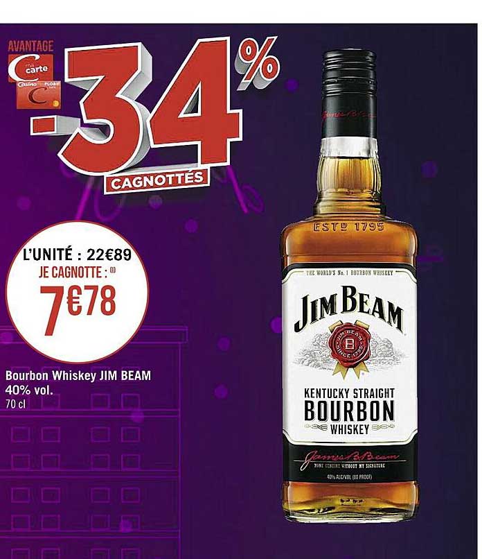 bourbon whiskey jim beam 40% vol.
