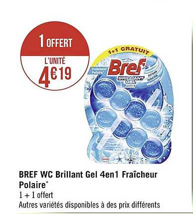 bref wc brillant gel 4 en 1 fraîcheur polaire