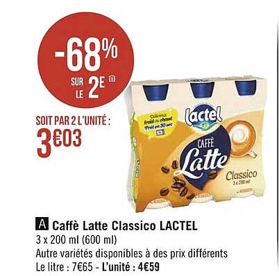 caffè latte classico lactel